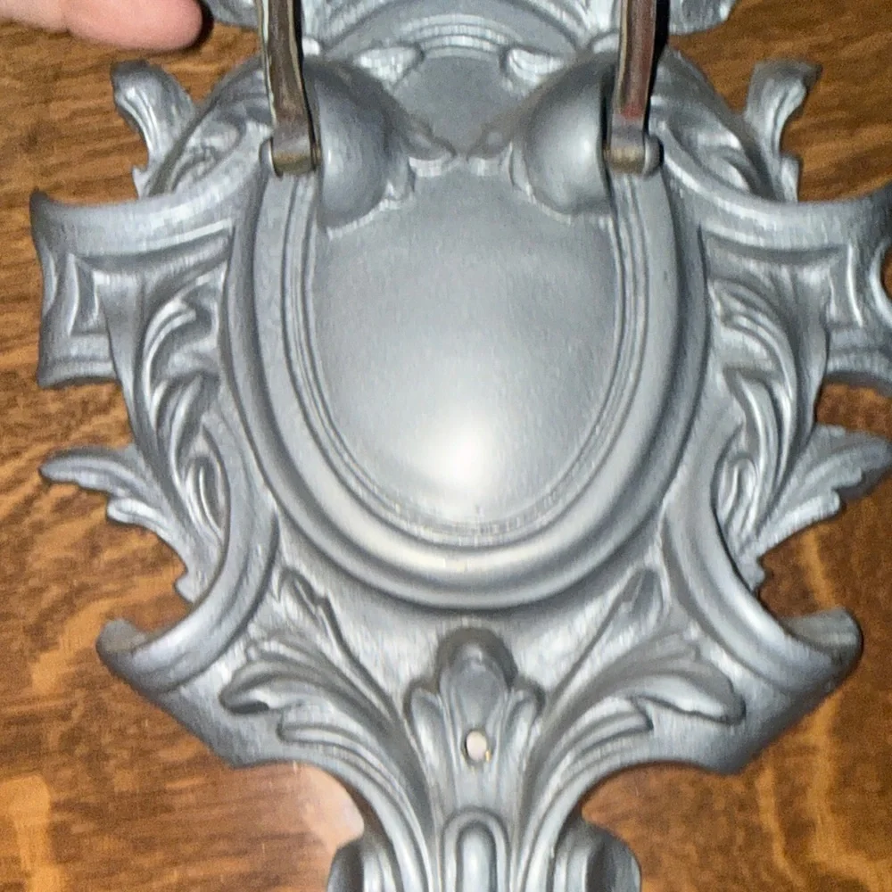 Ornate Wall Plaque in Silver - Decorative Home Door Knocker